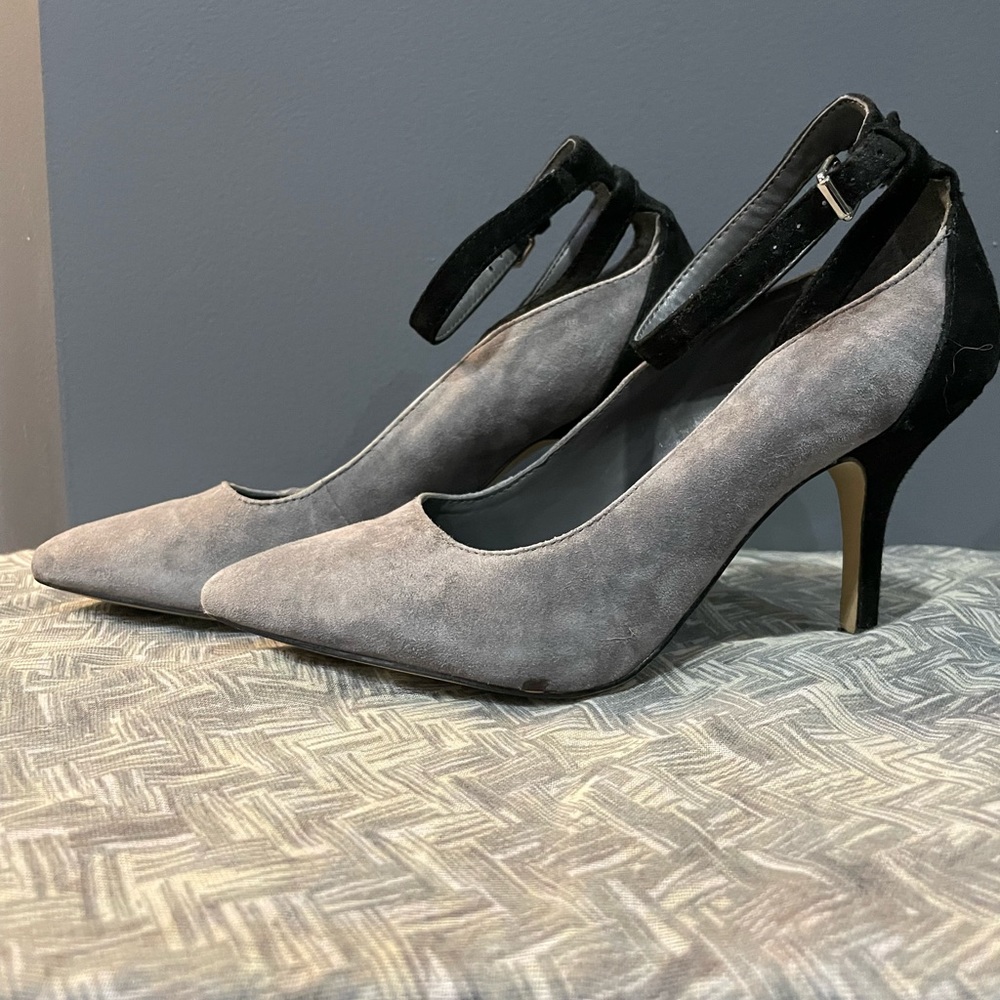 BCBGeneration Malabo Colorblock Ankle Suede Heels